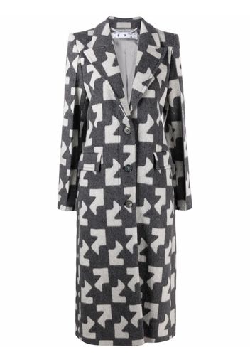 Off-White geometric pattern overcoat - Grau