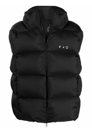 Off-White down-feather logo-print gilet - Schwarz