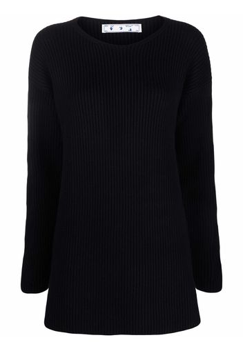 Off-White ribbed wool jumper - Schwarz