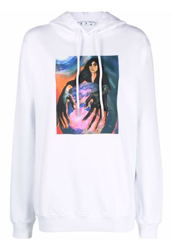 Off-White Hoodie mit grafischem Print - Weiß