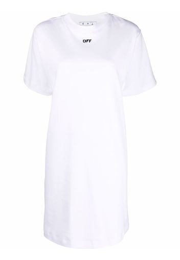 Off-White OFF STAMP T-SHIRT DRESS WHITE BLACK - Weiß