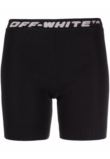 Off-White LOGO BAND SHORTS BLACK GREY - Schwarz