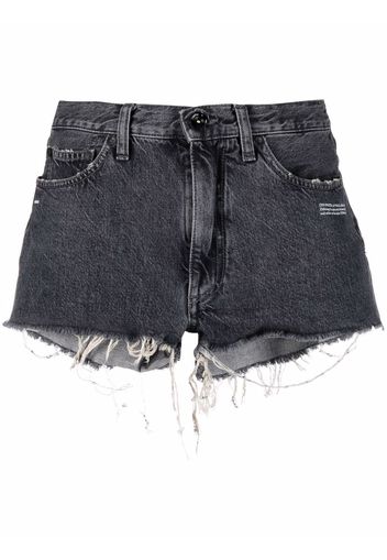 Off-White Corporate frayed denim shorts - Grau