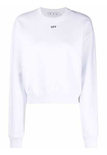 Off-White OFF STAMP CROPPED CREWNECK WHITE BLACK - Weiß