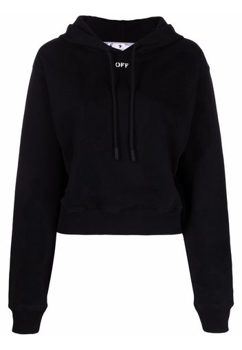 Off-White OFF STAMP CROPPED HOODIE BLACK WHITE - Schwarz