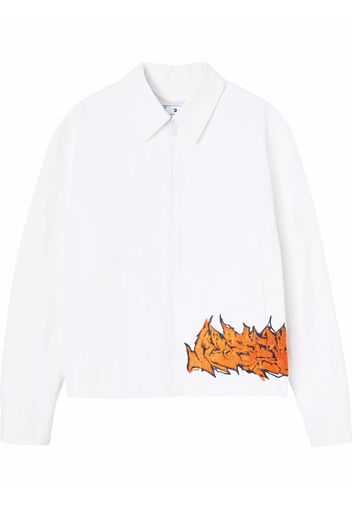 Off-White Jacke mit Logo-Print - Weiß