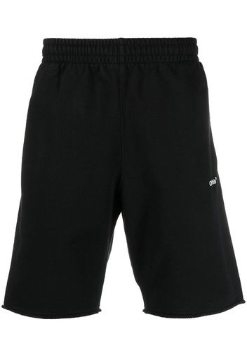 Off-White Jogging-Shorts mit Logo-Print - Schwarz