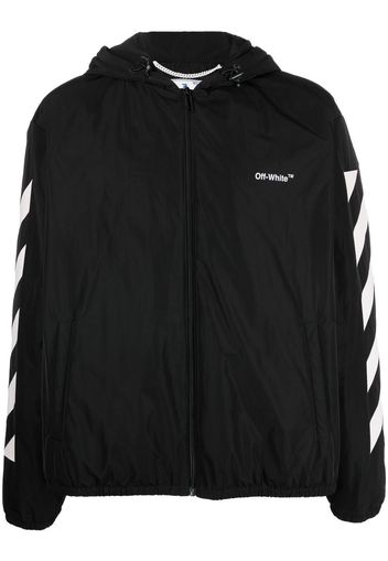 Off-White Windbreaker mit diagonalen Streifen - Schwarz