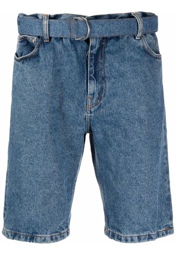 Off-White Jeans-Shorts mit Gürtel - Blau