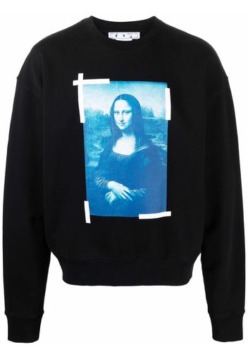 Off-White Sweatshirt mit Mona-Lisa-Print - Schwarz