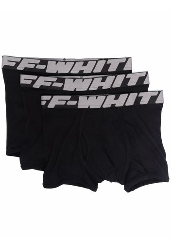 Off-White 3er-Set Shorts mit Logo-Bund - Schwarz