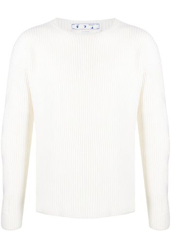 Off-White ribbed-knit crew-neck jumper - Weiß