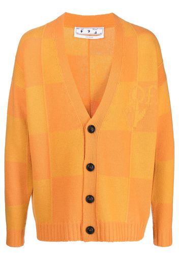 Off-White intarsia-pattern cardigan - Orange