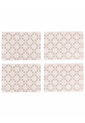 Off-White set of four Arrows pattern place mats - Nude