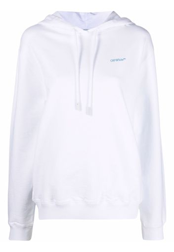 Off-White logo-print drawstring hoodie - Weiß