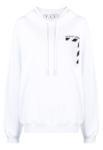 Off-White logo print hoodie - Weiß