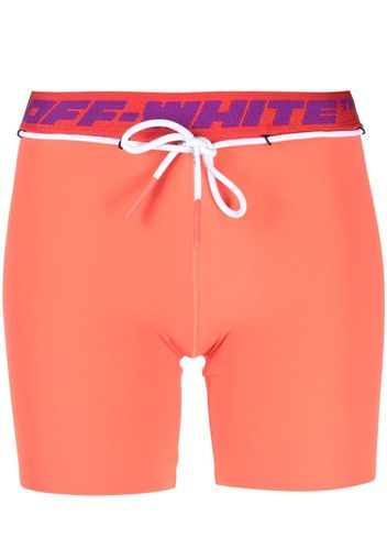 Off-White Jogging-Shorts mit Logo-Bund - Orange