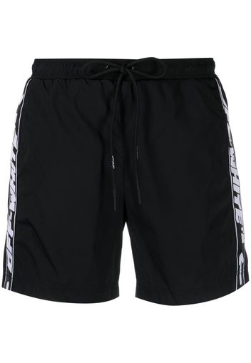 Off-White logo-tape swim shorts - Schwarz