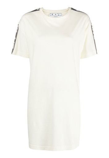 Off-White side-stripe T-shirt dress - Nude