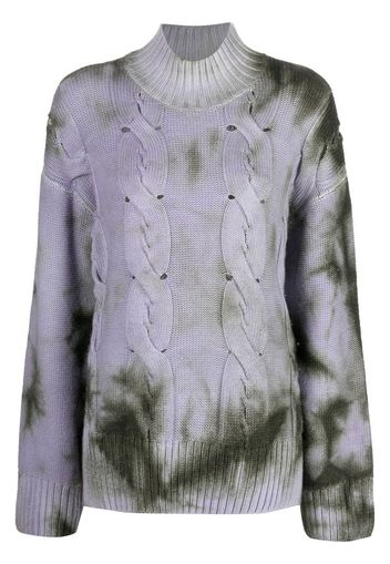 Off-White tie-die cable-knit jumper - Violett