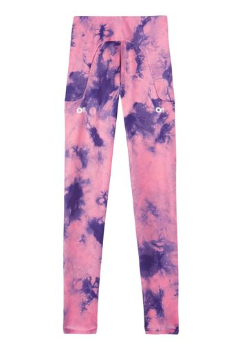 Off-White tie-dye logo-print leggings - Rosa