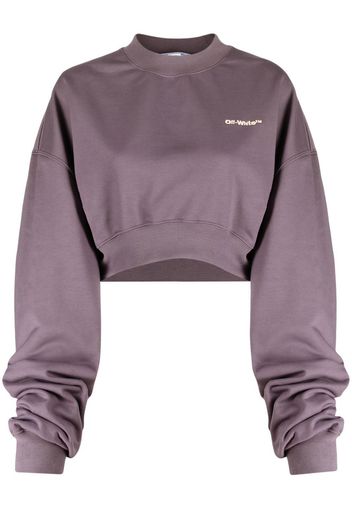 Off-White logo-print sweatshirt - Violett