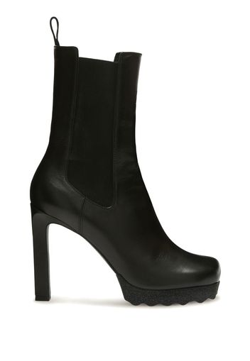 Off-White leather heeled boots - Schwarz