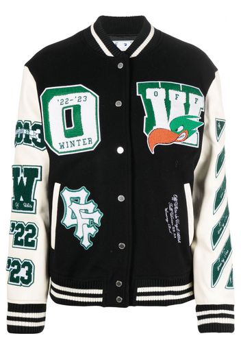 Off-White Embr Patches embroidered varsity jacket - Schwarz