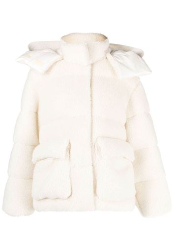 Off-White Arrows fleece-texture puffer jacket - Nude