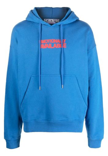 Off-White Arrows slogan print hoodie - Blau