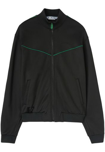 Off-White logo-embroidered zip-up jacket - Schwarz