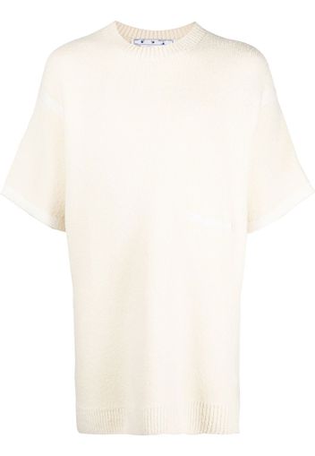 Off-White micro-boucle knitted T-shirt - Nude