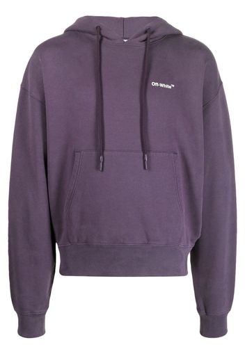 Off-White graphic print cotton hoodie - Violett