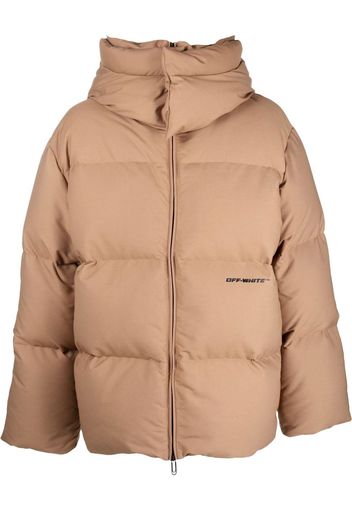 Off-White Race canvas down padded jacket - Braun