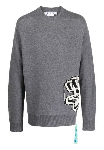 Off-White Grob gestrickter Pullover - Grau