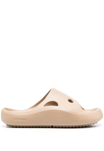 Off-White Pantoletten mit Meteor-Cut-Outs - CAMEL CAMEL