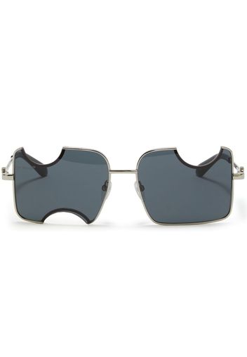 Off-White Cady cut-out rectangular-frame sunglasses - Grau