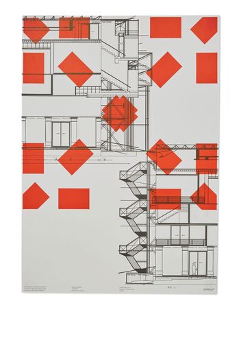 Off-White Architecture-print poster - Weiß