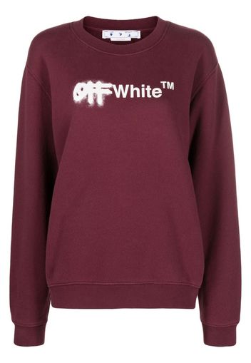 Off-White logo-print crew-neck sweatshirt - Violett