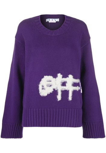 Off-White logo intarsia jumper - Violett