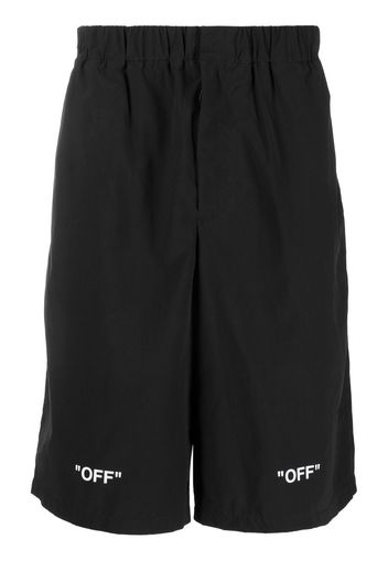 Off-White logo-print cotton shorts - Schwarz