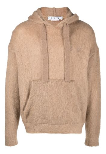 Off-White Arrows brushed drawstring hoodie - Nude