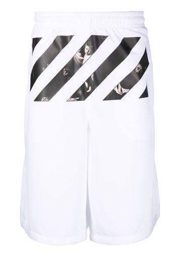 Off-White Caravaggio Diag track shorts - Weiß