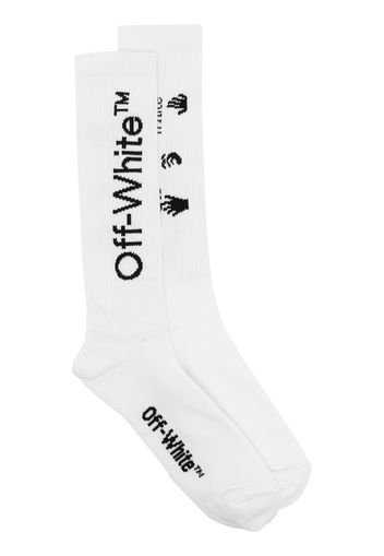 Off-White intarsia-knit logo socks - Weiß