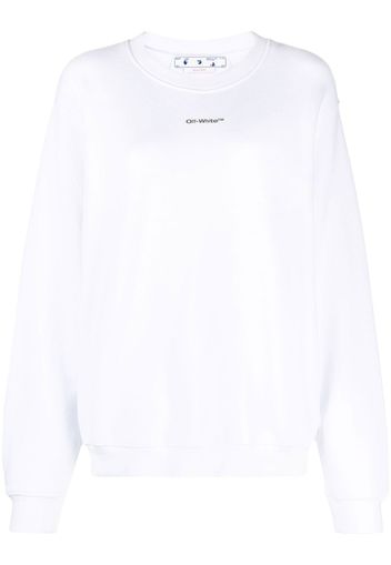 Off-White Sweatshirt mit Batikmuster - Weiß