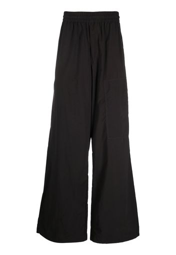 Off-White logo patch wide-leg trousers - Schwarz