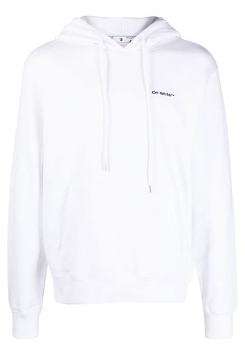 Off-White logo-print drawstring hoodie - Weiß