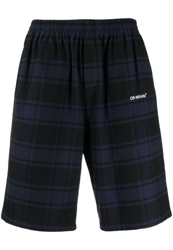 Off-White checked elasticated shorts - Blau