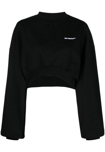 Off-White logo-print cropped jumper - Schwarz