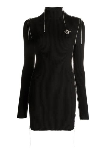 Off-White embroidered-logo knit dress - Schwarz